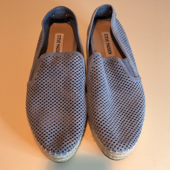 Steve Madden Flat Women's Shoes Blue Suede Wright Espadrille Platform Hal - Picture 2 of 10